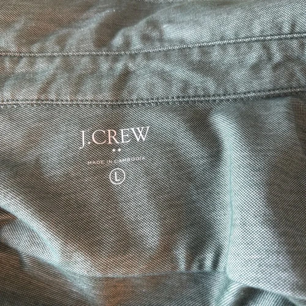 J CREW men’s button up shirt green Size Large preppy Casual business‎ office